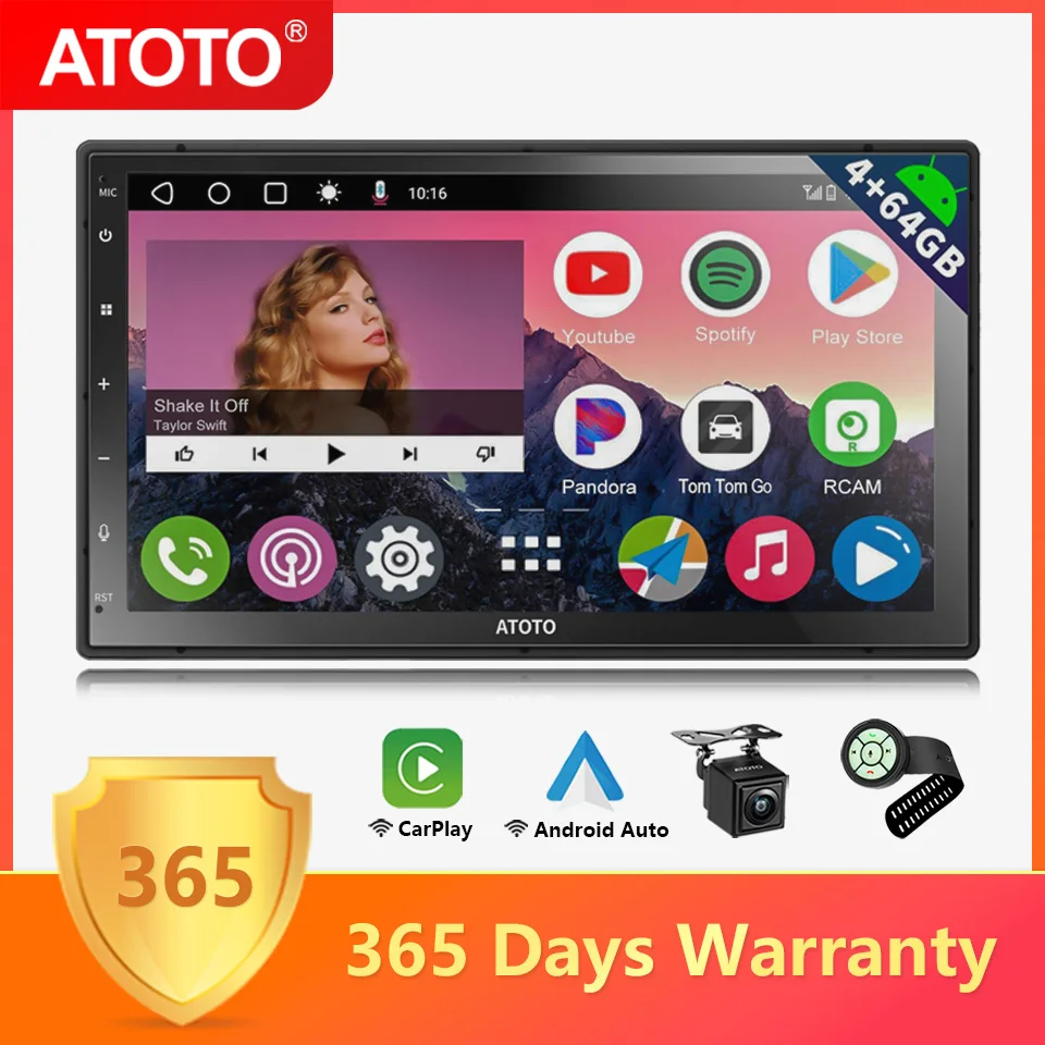 ATOTO 7 inch Android Car Stereo Double 2 Din 8 Core 4GB Radio with