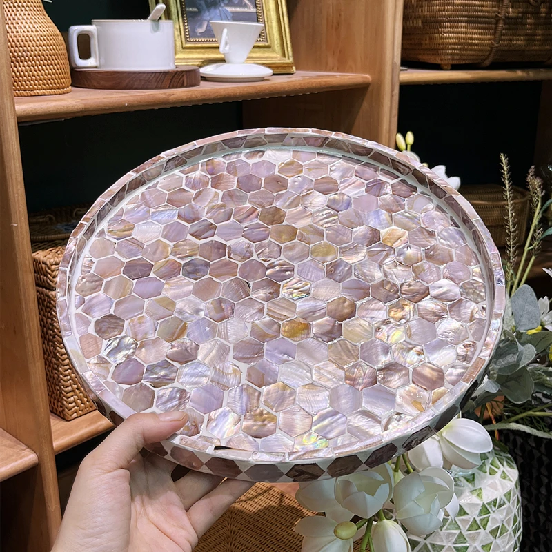 

Поднос для чая в виде ракушек ручной работы из Юго-Восточной Азии, американский Ретро поднос в скандинавском стиле