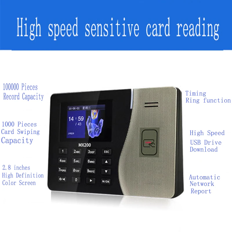 MX200 RFID 125KHZ EM card attendance terminal