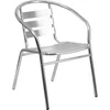 23.5'' Square Aluminum Indoor-Outdoor Table Set with 2 Slat Back Chairs 5
