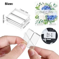 10Pcs 30*25*10mm Acrylic Stand Clear Place Card Holder  Slot Wedding Table Number Display  for Sign Photo Office Menu 2