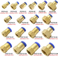 10PCS PCF Pneumatic Air Connector 4 6 8 10 12mm Hose Tube 1/8"  3/8" 1/2" 1/4" BSP Female Thread Brass Quick Pipe Joint Fitting 1