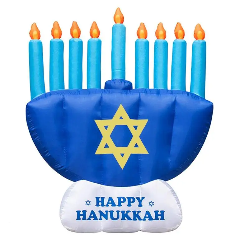 

Hanukkah Menorah Hannukah Outdoor Decoration Jewish Menorah 9 Branch Chanukah Candlestick Inflatable Menorah Yard Lawn