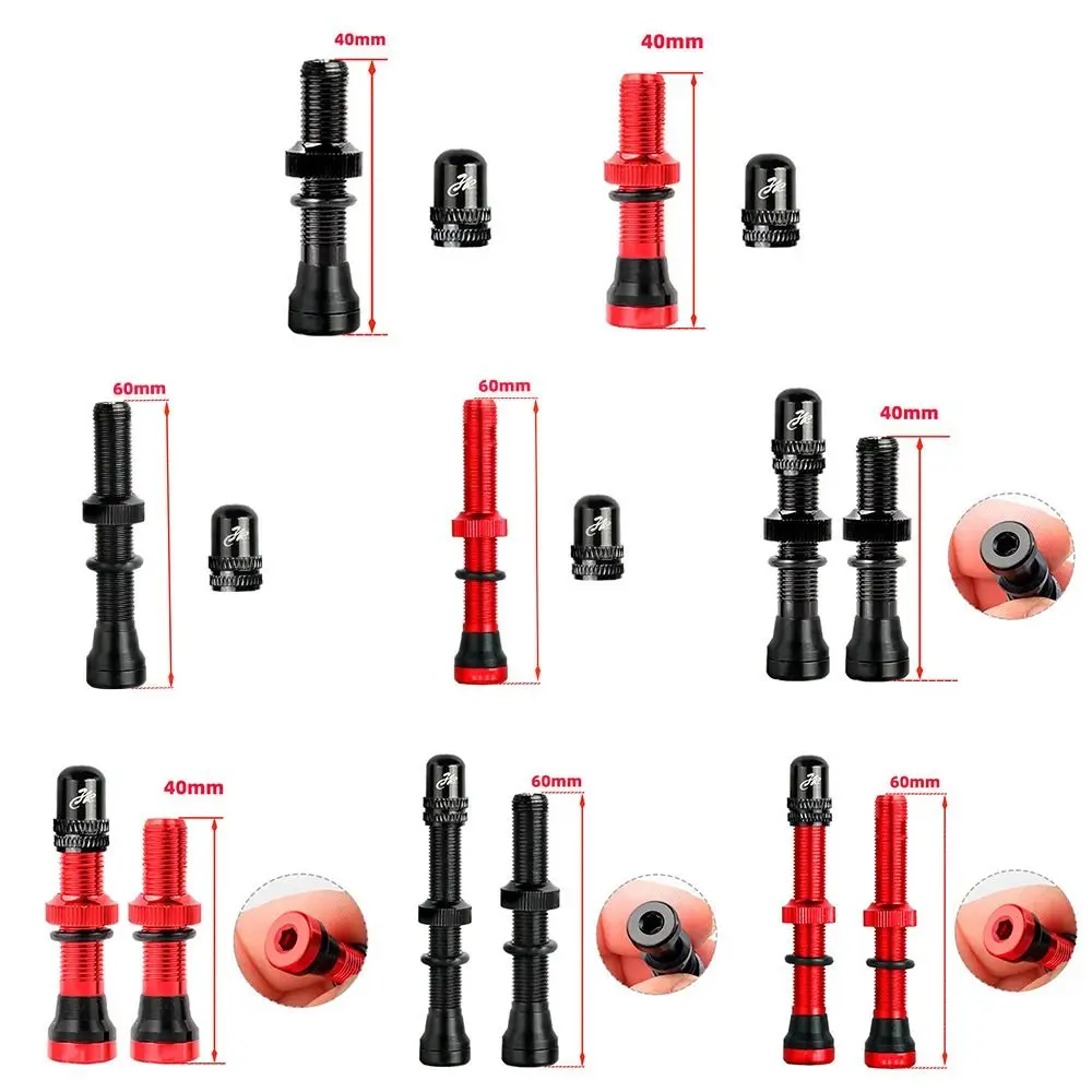 1/2 stücke Neue 40/60mm Tubeless Felgen MTB Rennrad Schrader A/V Ventile Amerikanischen Ventil reifen Presta Ventil Eloxiert Nippel – Detail 13