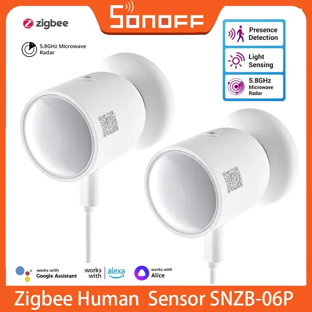 SONOFF SNZB 06P Zigbee Human Presence Sensor SNZB-06P Detector Motion Light Sensing Smart Home Automation Work with Alexa Google 1