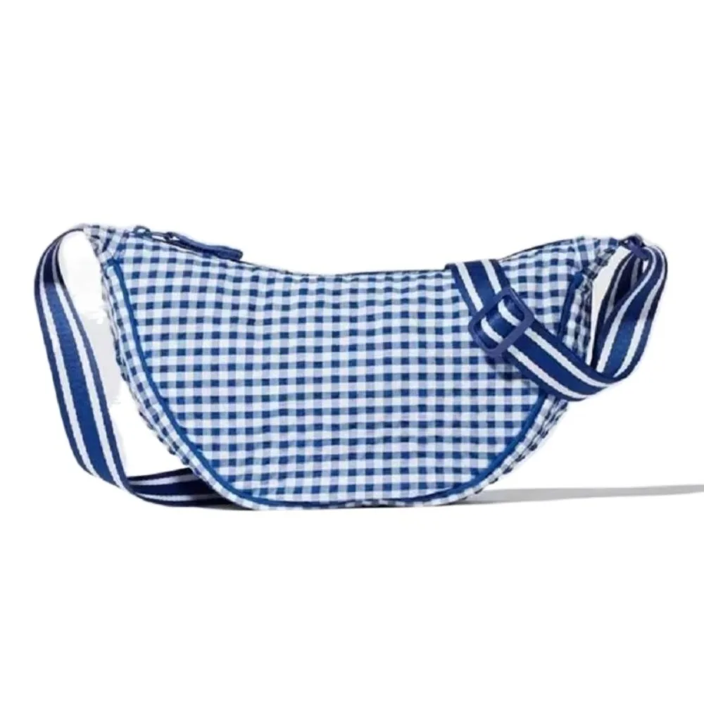 Sweet Canvas Plaid Shoulder Bag Versatile Lightweight Nylon Crossbody Bag Hobo Bag Handbag Dumpling Bag Outdoor 7