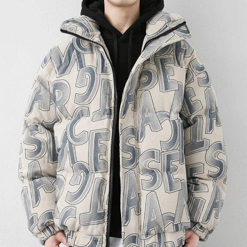 New Corduroy Cotton Caot for Man  Coat Winter Cotton Jacket  Thickened Loose Fashion Trend Casual Bread Jacket Men Clothing