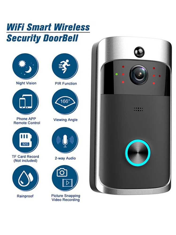 

Z50 V5 Video Doorbell WiFi Outdoor Door Bell Waterproof IP65 Intercom Doorbell Camera Smart Home XBell APP Wireless Door Phone
