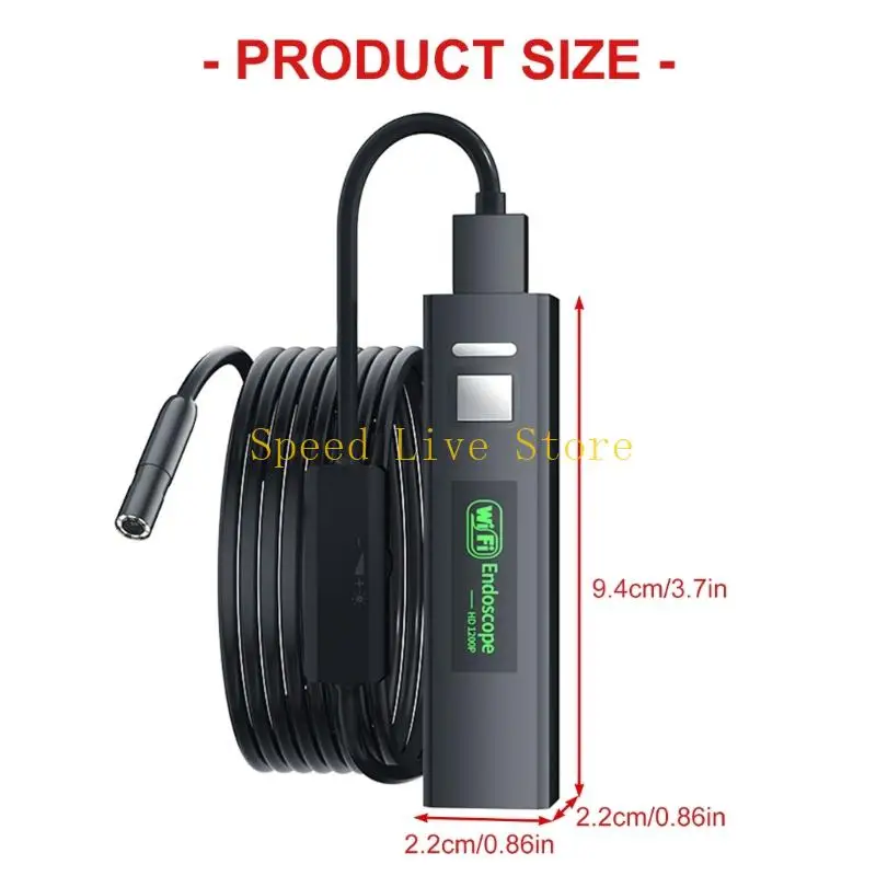 8개의 LED 조명이 장착된 547C WiFi 내시경 카메라, 스마트폰용 1200P 뱀 내시경