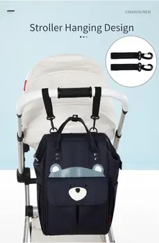 Waterproof Mummy Diaper Backpack Cartoon Design Mother Maternity Nappy Travel Bag Large Capacity Baby Care Nursing Stroller Bags 6