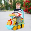 6V Electric Kids Ride On Train Motorized Train Toy w/ Track & 6 Wheels Blue 3
