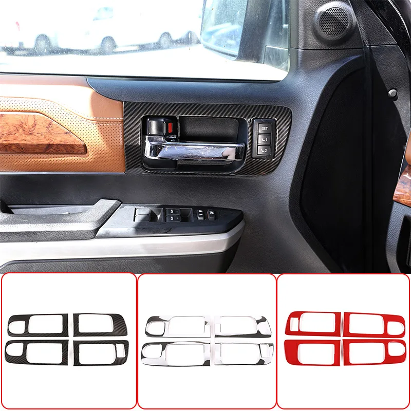 

For Toyota Tundra 2014-2021 Car Door Inner Door Handle Panel Frame Decoration Sticker Interior Accessories Car Modification