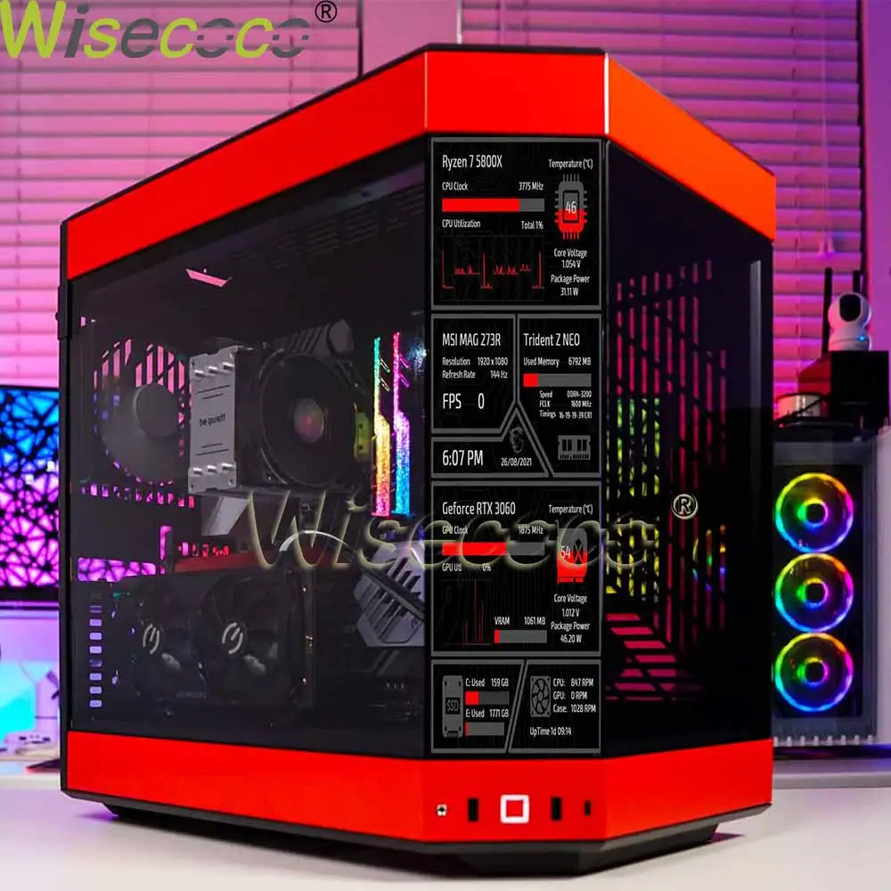 HyteY60126InchIPSLongStripBarLCDDisplay1920515Resistive