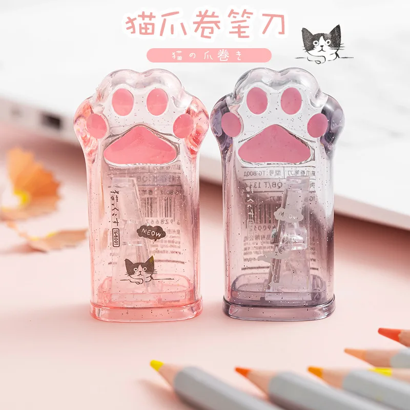Pencil Sharpener Random Color Creative Cat Paw Kawaii Stationery Office School Supplies Korean Stationery pencil sharpener