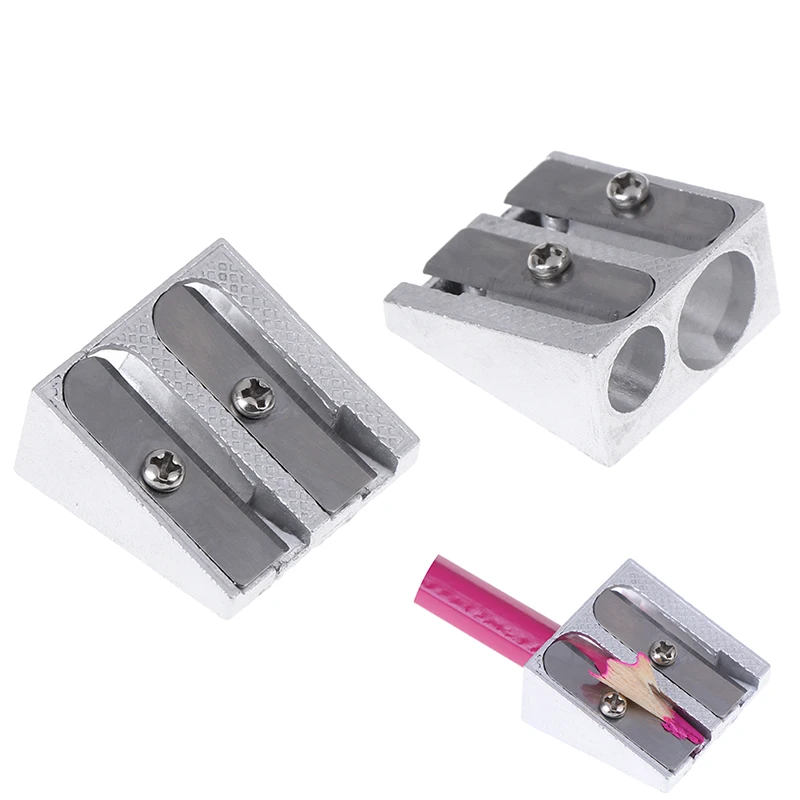 

2pcs New Reliable Metal Pencil Sharpeners Double Hole Drawing Writing Sharpener