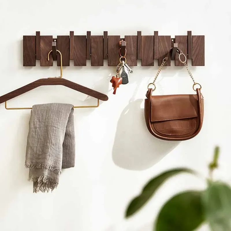 Wood Wall Coat Rack Clothes Organizer Piano Keys Clothes Dress Hanger Shelf Hat Backpack Dressing Rooms Storage Hanger Space