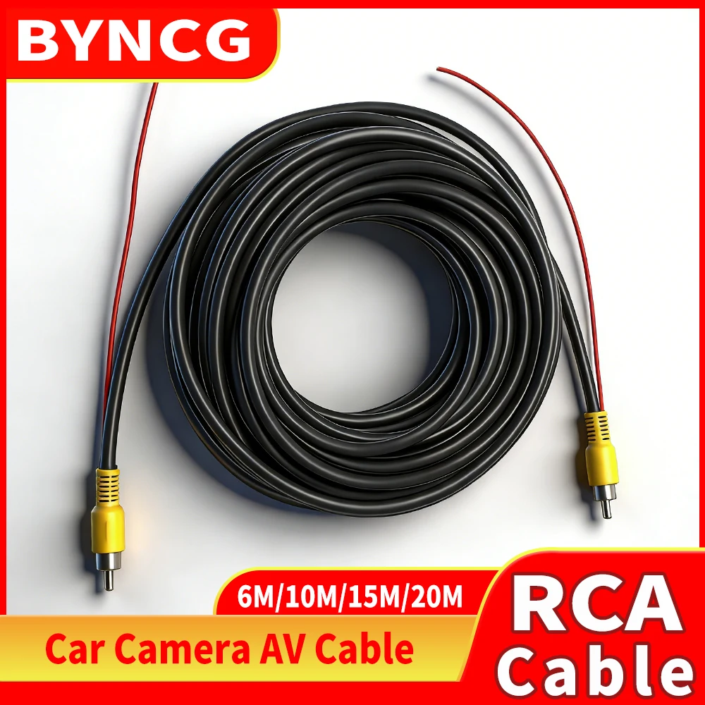 Cavo Video RCA Universale 6M/10M/15M/20M per Telecamera Posteriore Auto e Monitor Multimediale