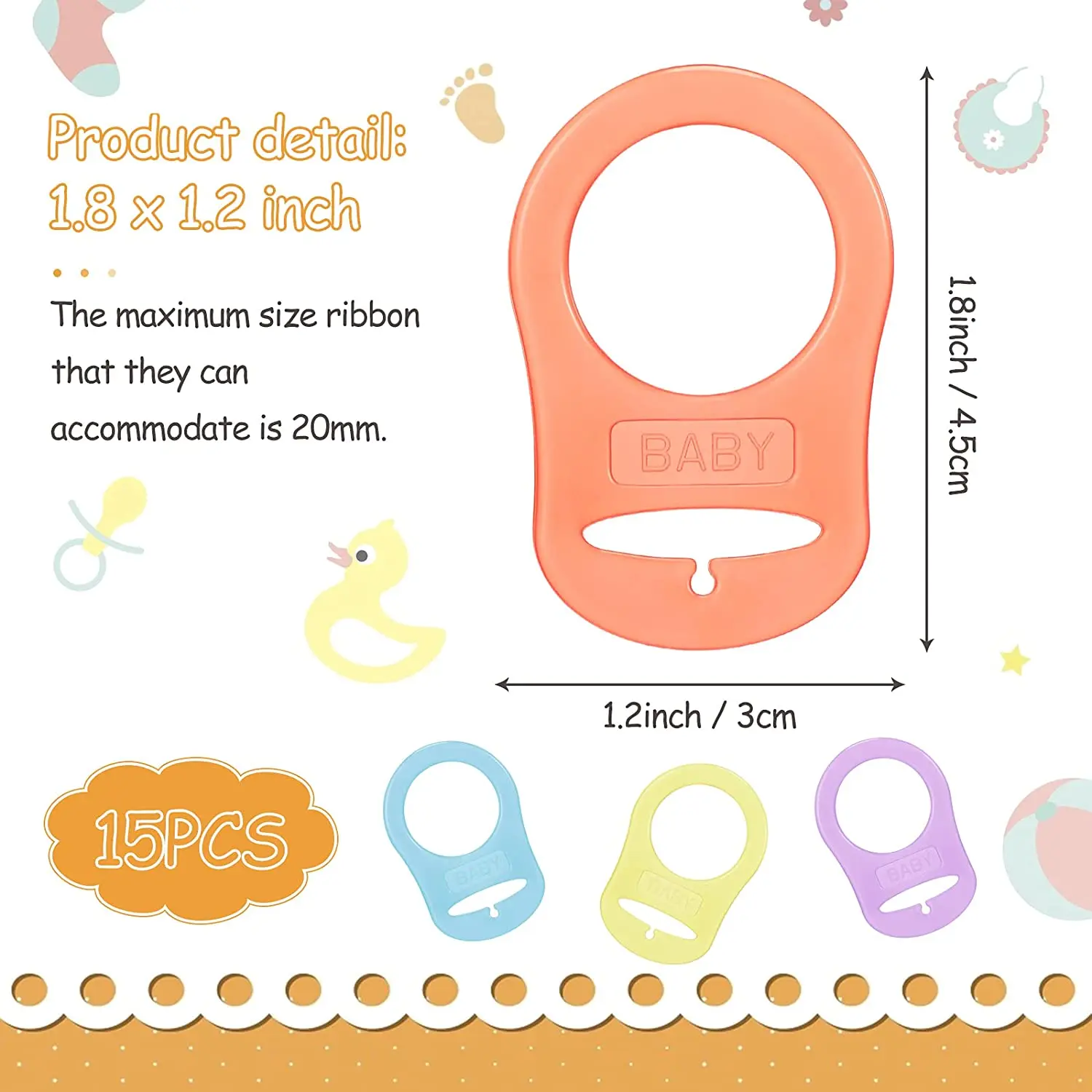 200pcs food grade BPA Free silicone baby mam pacifier teether dummy adapter holder rings for NUK