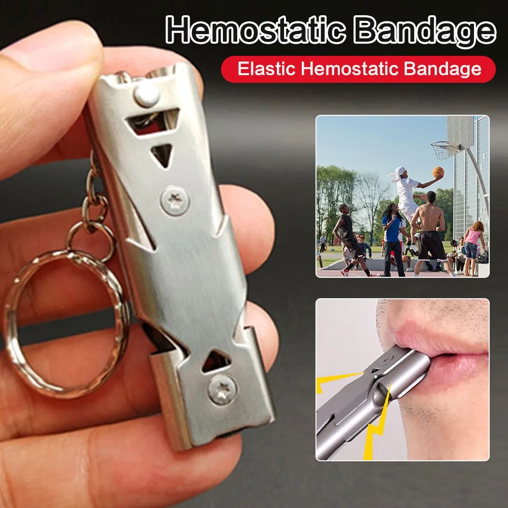 150 Decibel Whistle Dualtube Survival Whistle Portable Aluminum