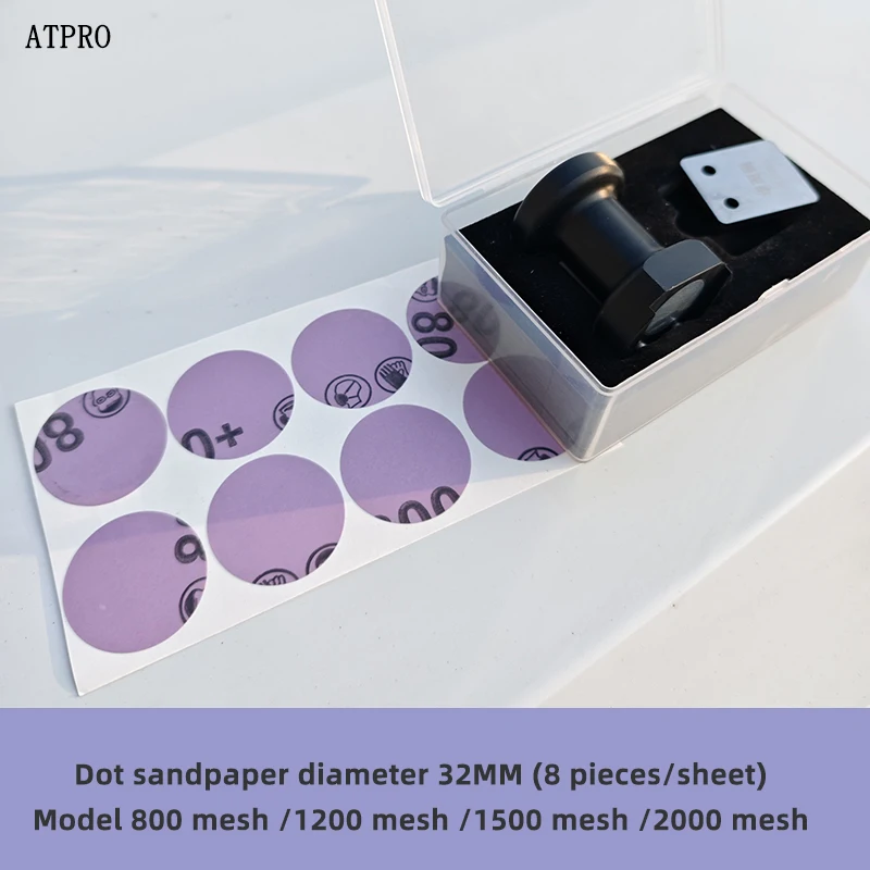 페인트 먼지 얼룩 연마용 접착 스폿 연마지 세트, 1 인치, 32mm 건식 및 습식 연마 800, 1200 1500/2000