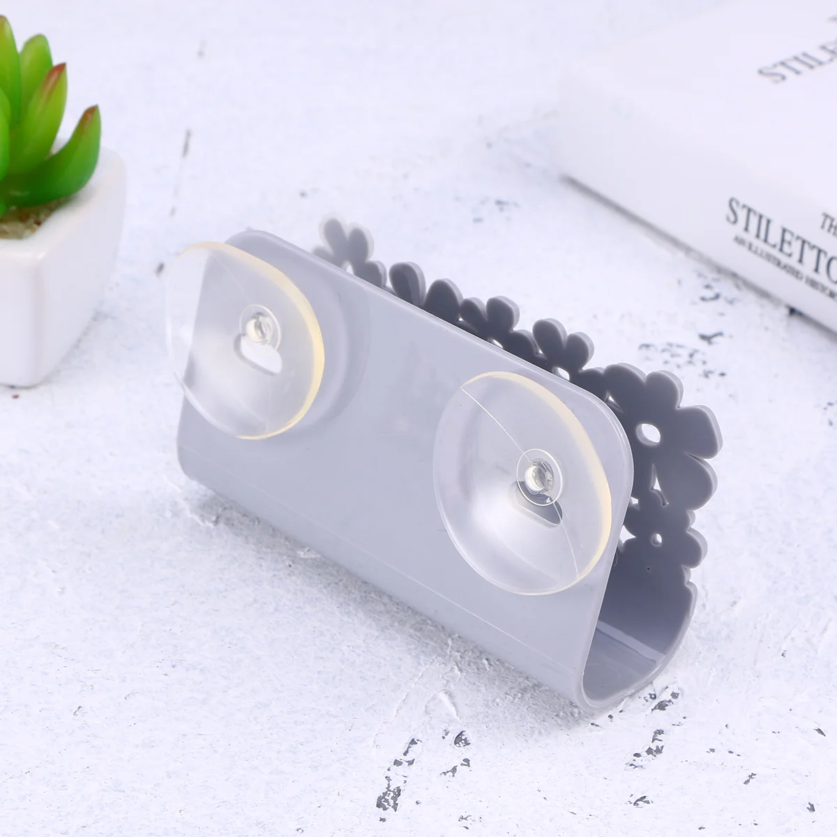 Sponge Holder with Suction Cup Sink Organizer Plastic Soap Dishwashing Drainer Rack