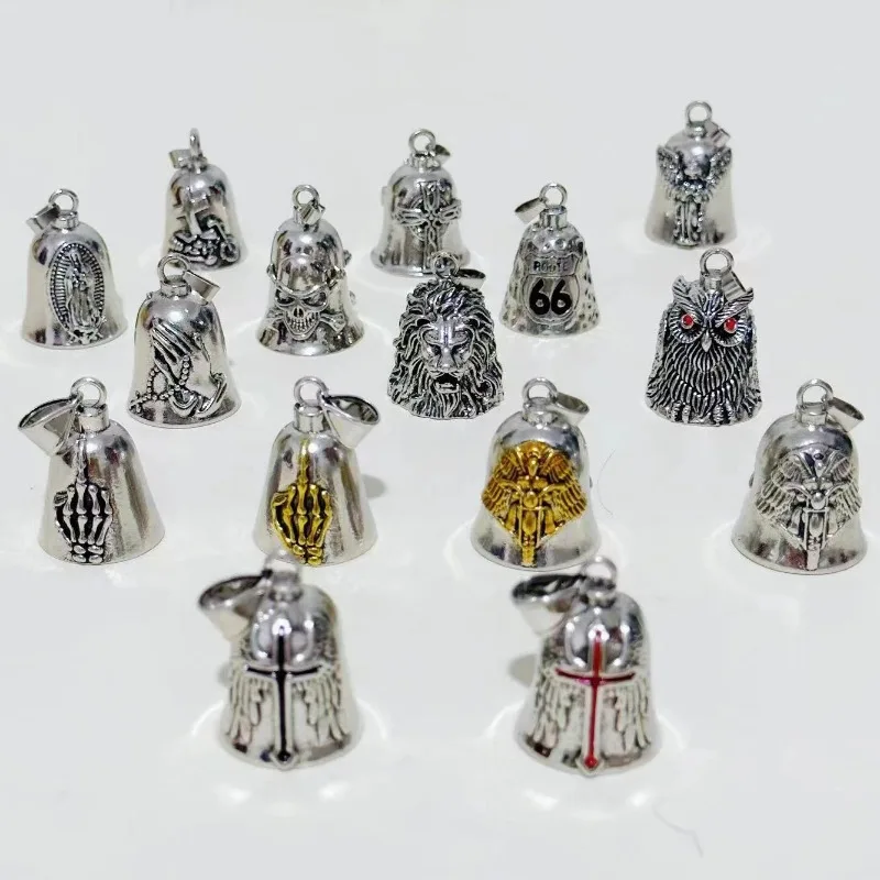 Angel Wings Motorcycle Bell Pendant Keychain Punk Rock Men Riding Party Gift