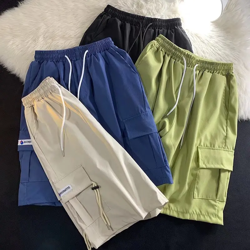 2023NewSummerMensShortsTrendVersatileCasualOverallsSolid