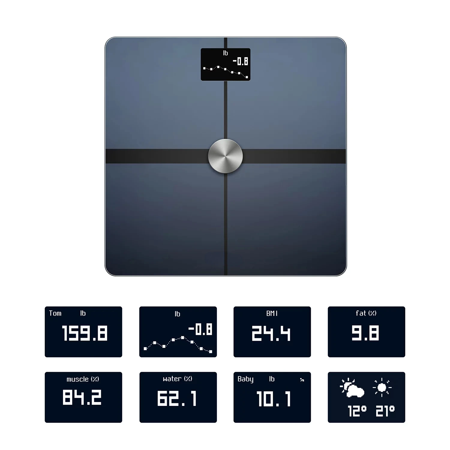 

- Digital Wi-Fi Smart Bathroom Scale in Black, 398 lb Capacity