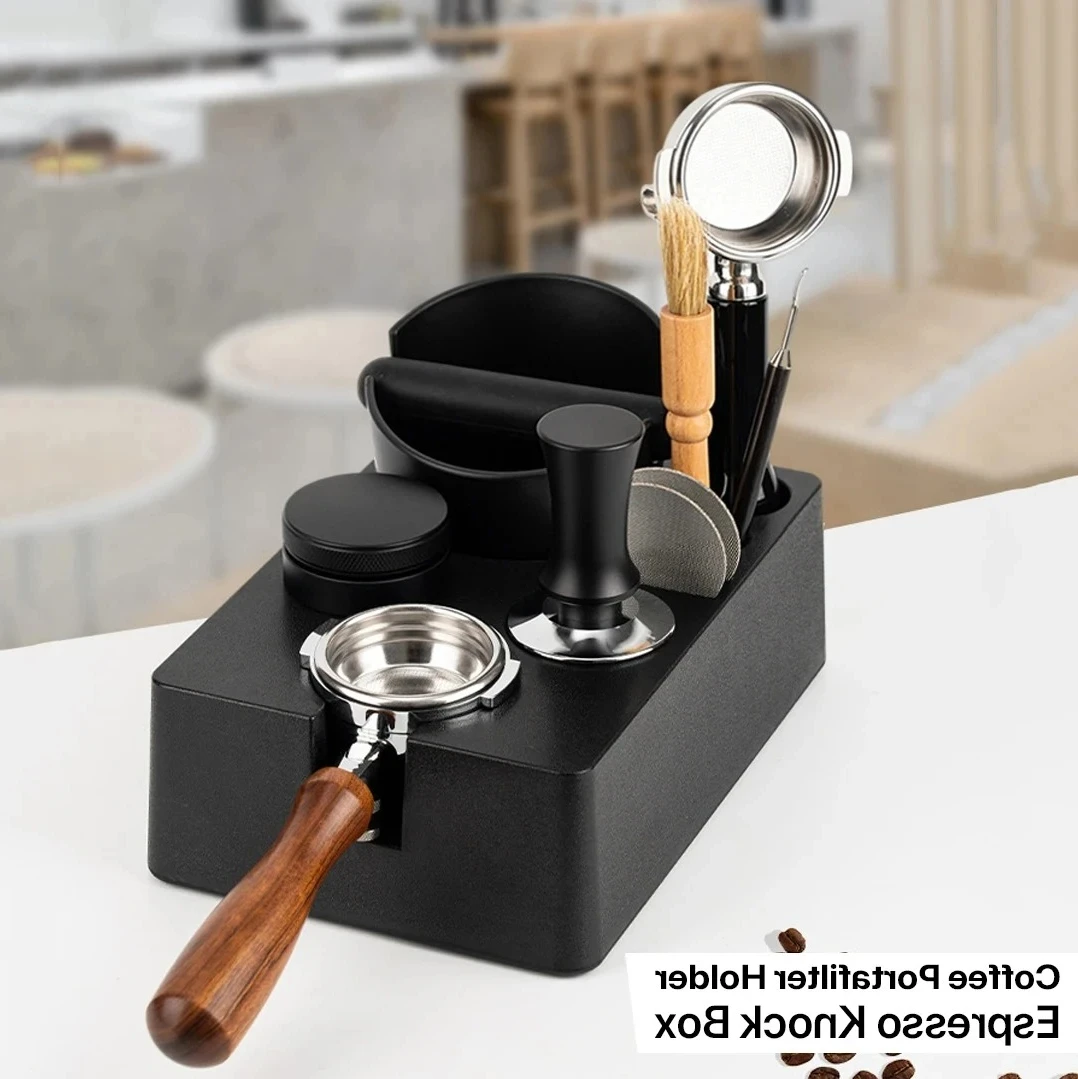 

Espresso Tamper Station 8 in 1 Tamping Station ABS Coffee Tamper Stand Portafilter Holder for 51/54/58mm Machine Accessories