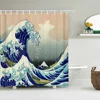Japanese-style Shower Curtain 3d Ink Painting Bathroom Curtain Waterproof With Hooks 180*240CM Shower Curtain Polyester Fabric 6