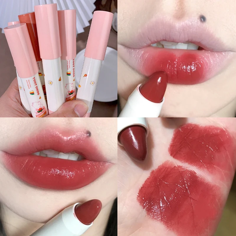 

Mirror Crayon Lipstick 6 Colors Moisturizing Water Gloss Solid Lip Gloss Makeup Waterproof Non-stick Cute Girls' Lips Cosmetics