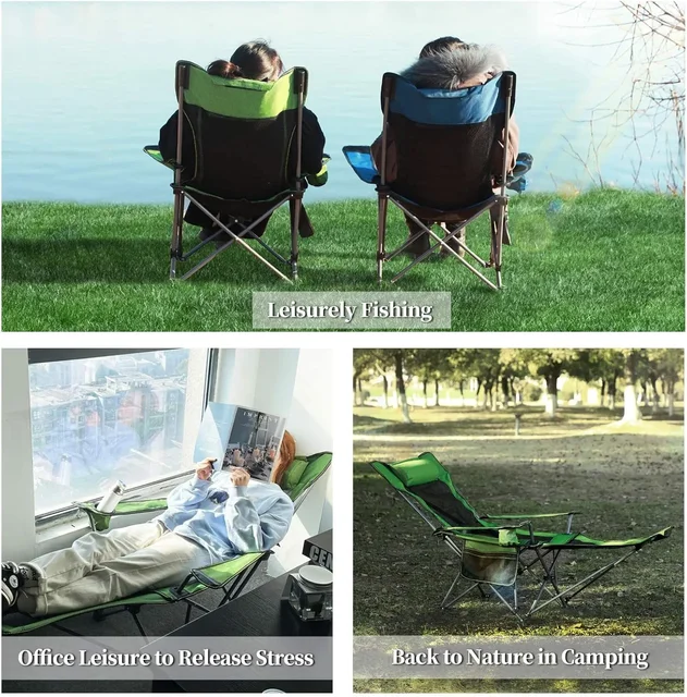Portable Reclining Camping Lounge Chair with Footrest 5