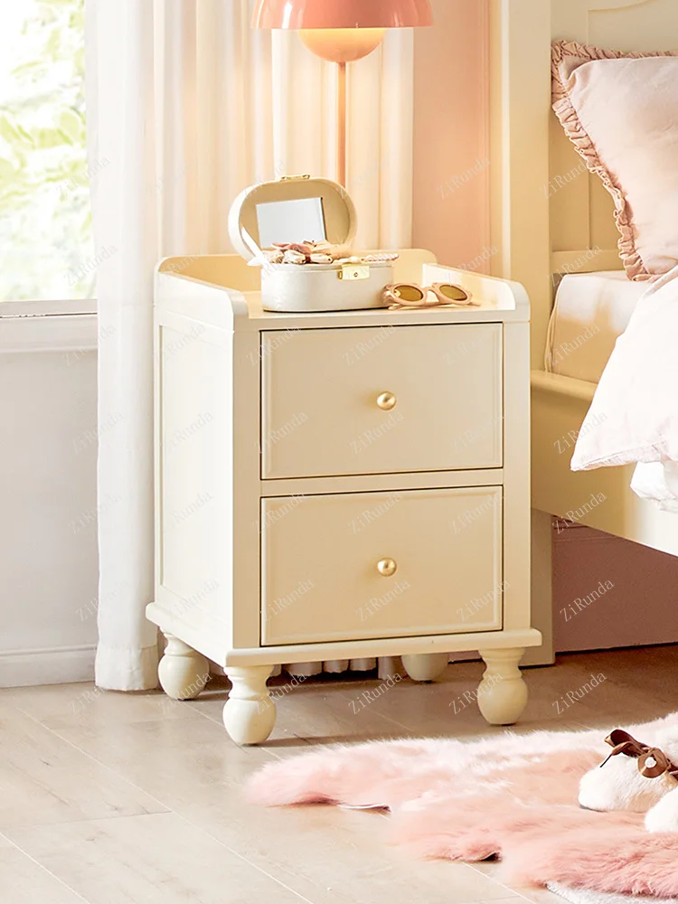 1 American children's bedside table mini simple solid wood storage locker
