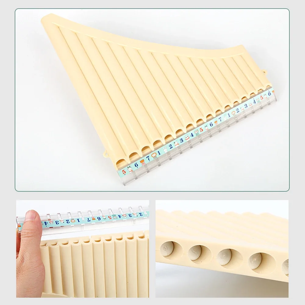 18 Pipes Pan Flute C Key Panpipes Pan Pipes with Mouthpiece Wind Instrument for Students Beginners with Carrying Bag Flute