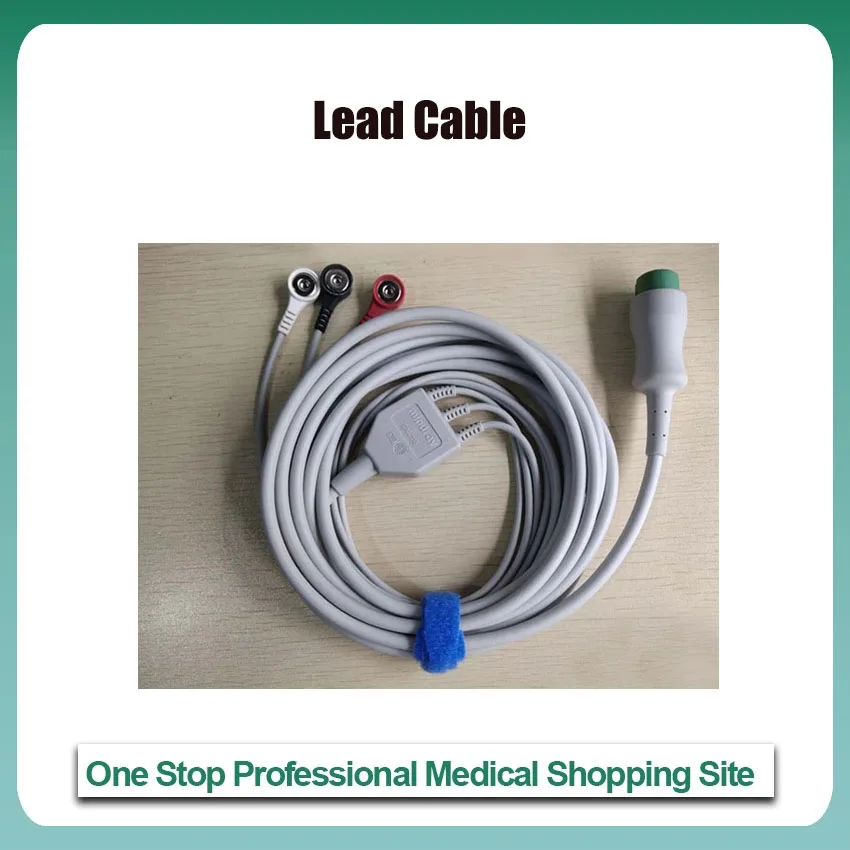 

Original Mindray monitor EA6231B 12 pin 3-lead integrated main cable ECG Lead Cable AHA snap on lead wire