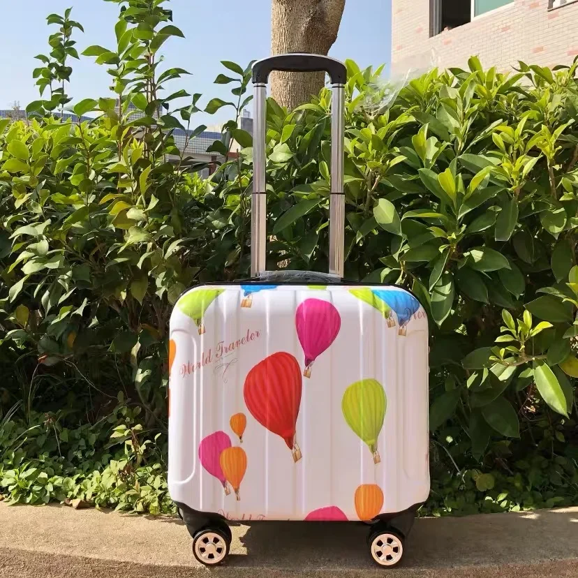 Cartoon kid's Luggage set children's Travel trolley suitcase on wheels girl's Cabin Rolling luggage 18" carry on suitcase bag