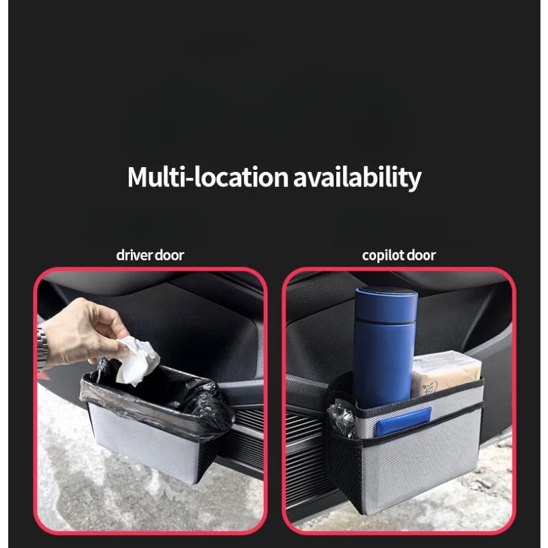 Car Side Door Foldable Trash Can PU Leather Multifunction Storage Box Car Organizer Seatback Hanging Storage Bag Trash Bin car trash can