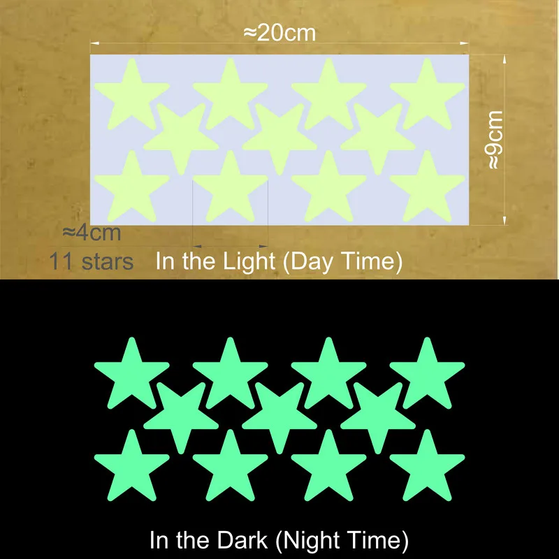Vibrant Glowing Star Stickers for Kids' Rooms - Ceiling & Wall Decor
