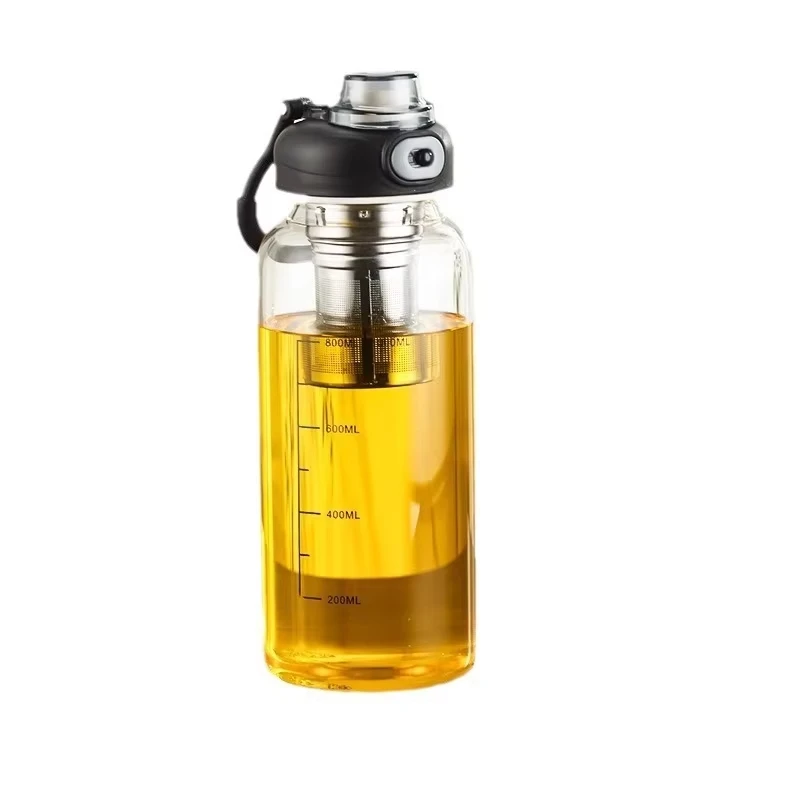 800/2500ml Large Glass Water Bottle with Lock Lid and Direct Drink Spout Reusable Sports Water Bottle for Gym Home Outdoor