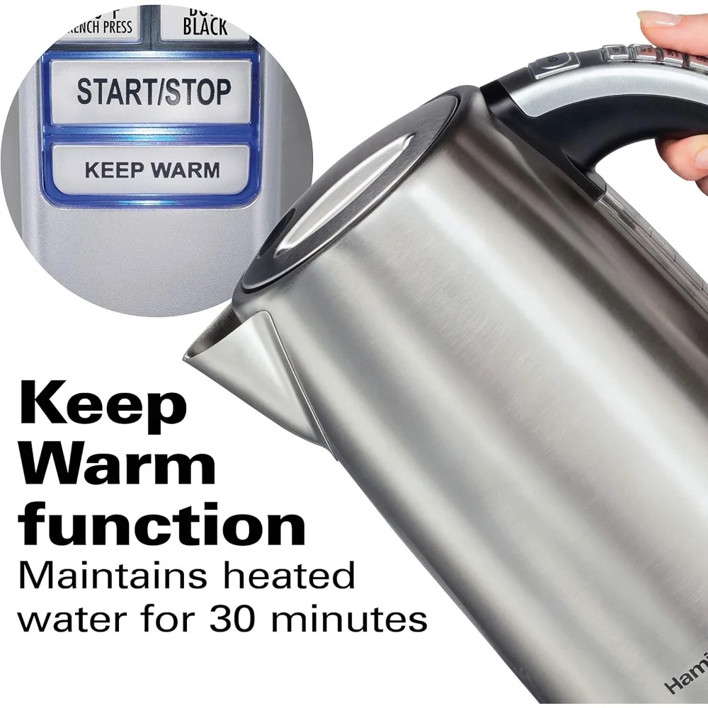 Temperature Control Electric Tea Kettle,1.7 Liter,Fast Boiling 1500W,BPA Free,Cordless,Auto-Shutoff and Boil-Dry Protection 4