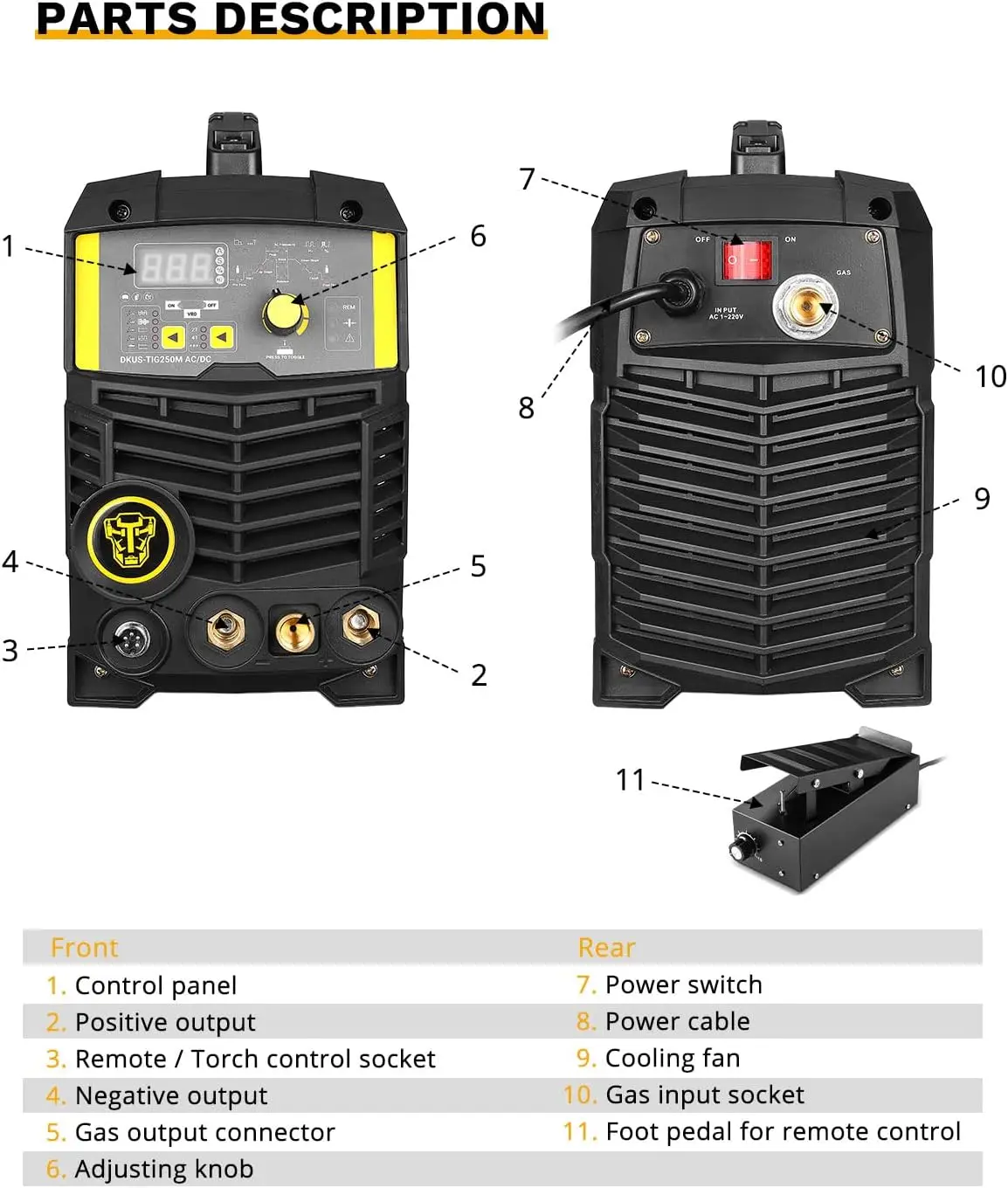 TIG MMA Welding Machine for Carbon Steel Stainless Steel Copper Aluminum