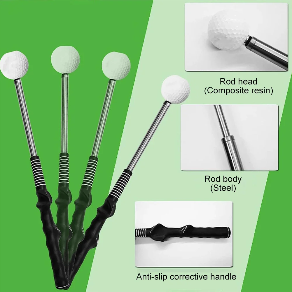 Telescopic Warm Up Golf Swing Trainer Telescopic Golf Club Golf Training Grip Correcting Gesturer Portable Training Aid