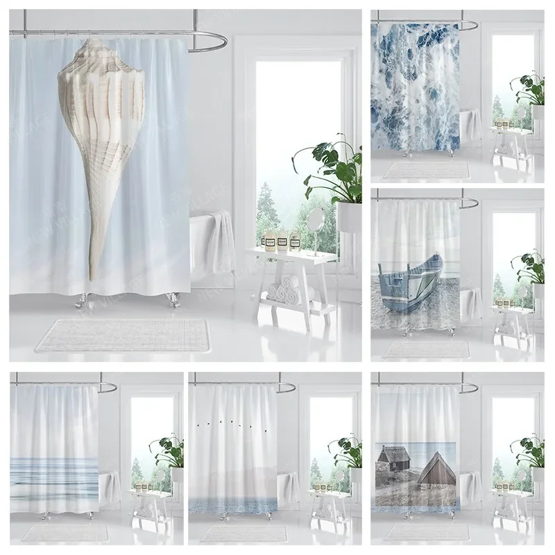 

Waterproof fabric shower curtains Bathroom curtain accessories 180x200 Bath curtain for shower 240*200 nordic boho decoration