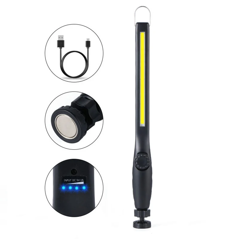 

LED Work Light USB Rechargeable COB Work Light Portable Magnetic Cordless Inspection Light for Car Repair, Home Use, Workshop