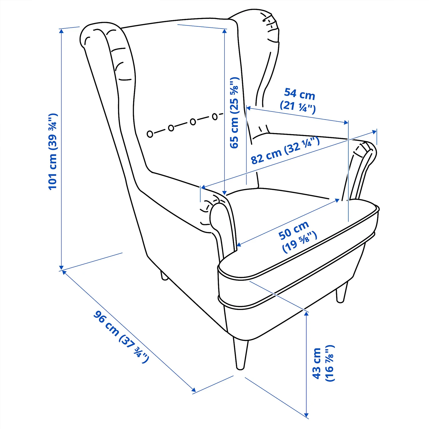 CRIUSJA Chair Cover for Strandmon Armchair, Couch Cover for Living Room, Armchair Sofa Slipcover 5