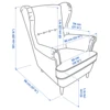 CRIUSJA Chair Cover for Strandmon Armchair, Couch Cover for Living Room, Armchair Sofa Slipcover 5