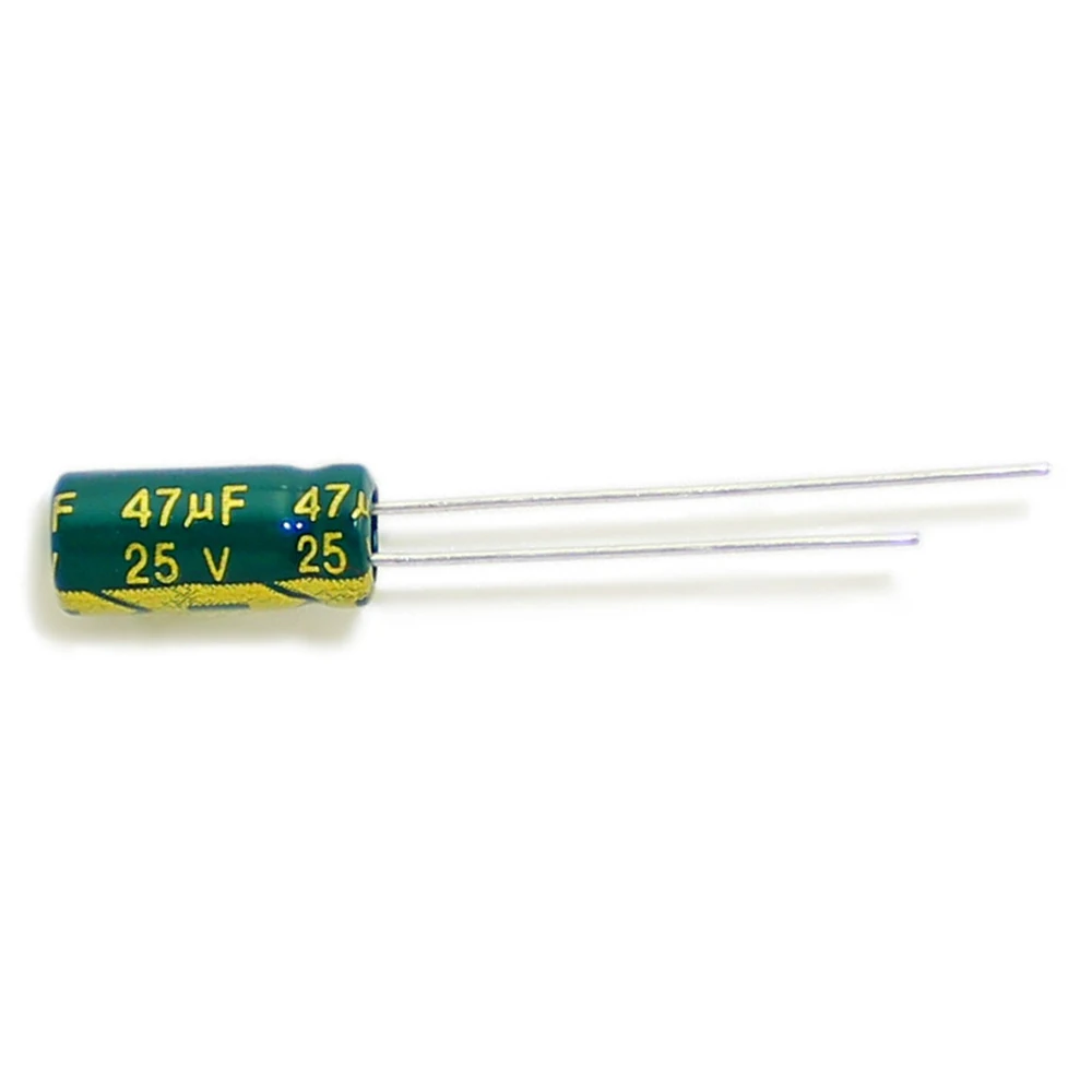 

50pcs/lot 25V 47UF Low ESR/Impedance high frequency aluminum electrolytic capacitor size 5*11 47UF25V 20%