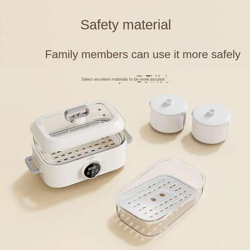 220V Electric Steaming Cooker Household Automatic Multi Cooker Electric Hot Pot Steamer 1 Layer/2 Layers Available