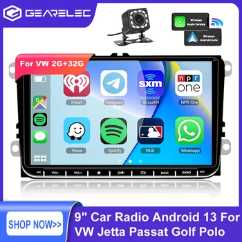 Radio con GPS para coche, reproductor con Android 13, 9 pulgadas, WiFi, BT, WiFi, pantalla dividida, Unidad Principal FM, para VW Passat 6, 7 CC, Polo, GOLF 5, 6, Touran, T5 1