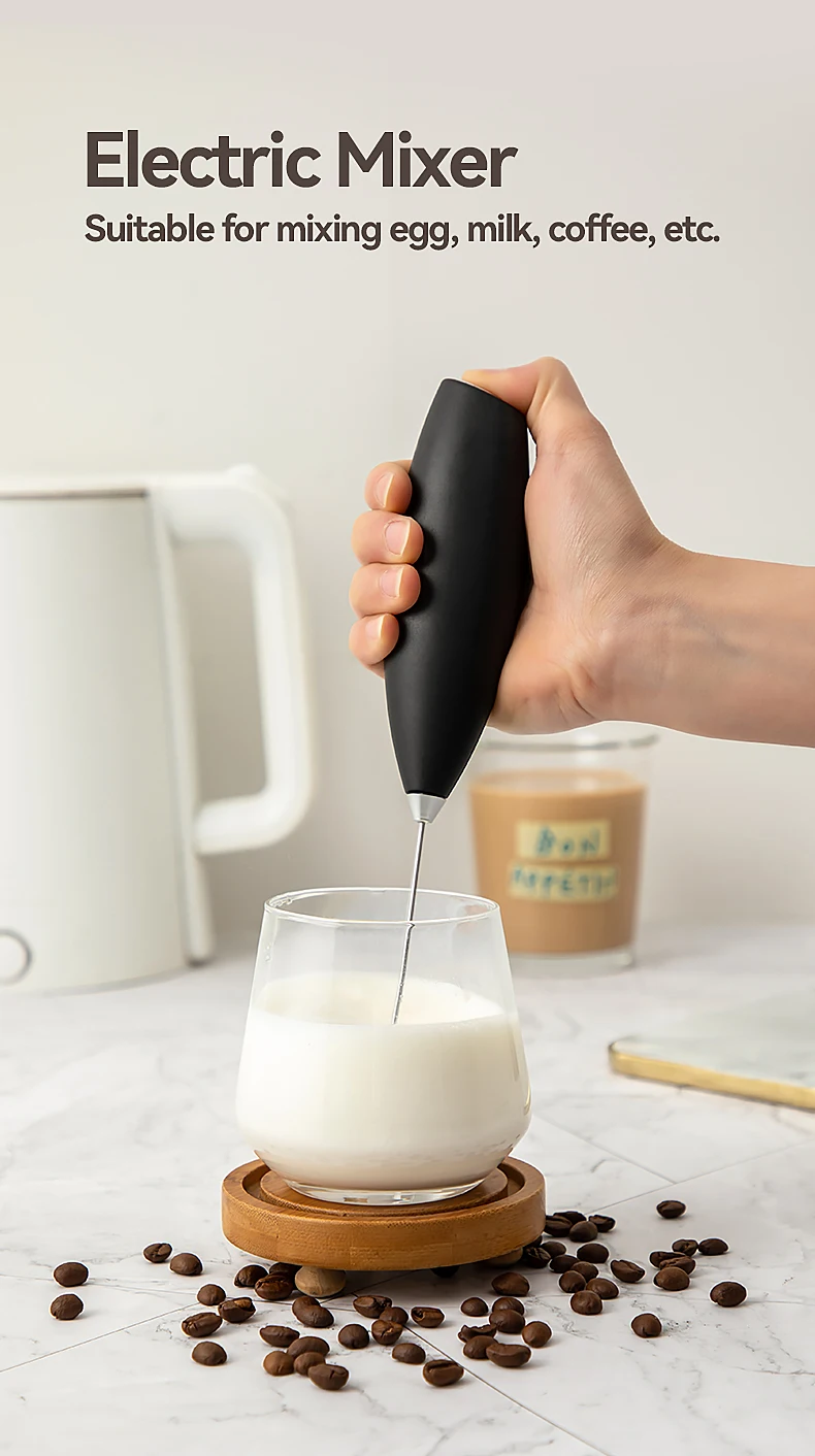 Description Picture 2 of item1PC Electric Egg Beater Milk Frother Wireless Handheld Coffee Cappuccino Frother Household Mini Whisk Mixer
